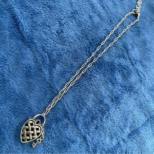 Brighton Lock & Key Silver Heart Reversible Locket Look Necklace